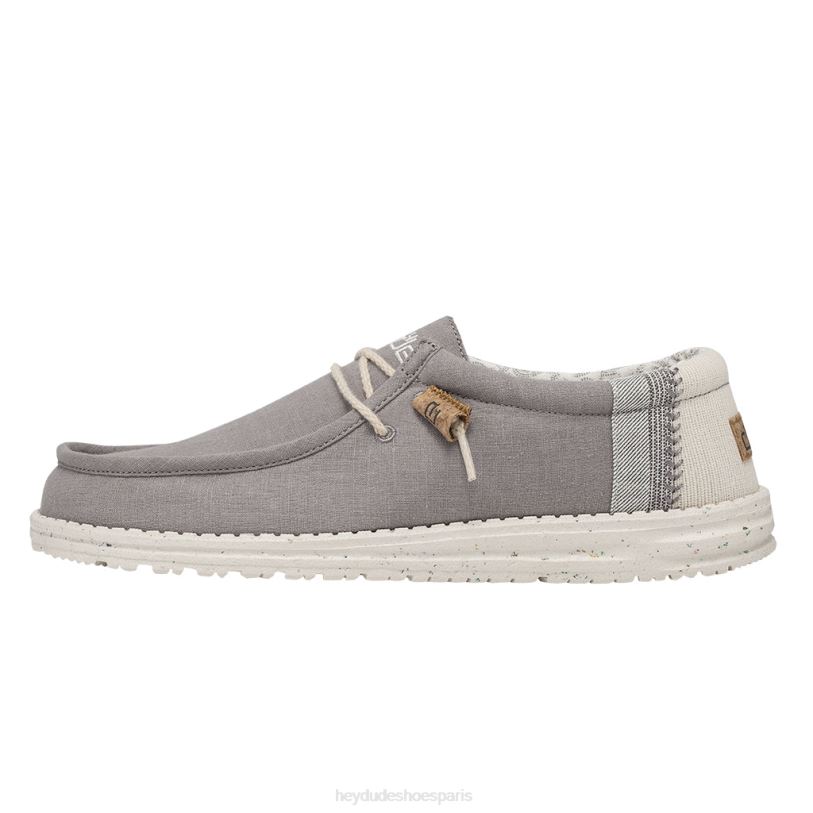 Hey Dude Hommes Wally casse le point Z628B358 chaussures gris