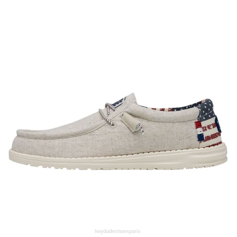 Hey Dude Hommes Wally patriotique Z628B354 chaussures patriotique blanc cassé