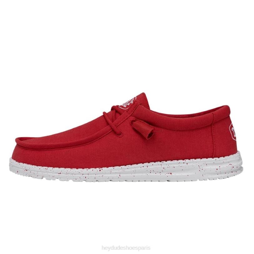 Hey Dude Hommes toile flammée wally Z628B418 chaussures rouge