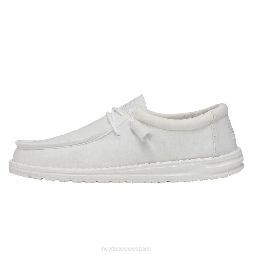 Hey Dude Hommes toile flammée wally Z628B423 chaussures blanc