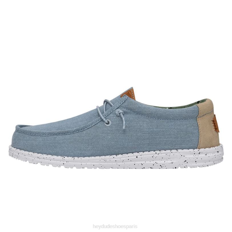 Hey Dude Hommes toile lavée wally Z628B303 chaussures bleu