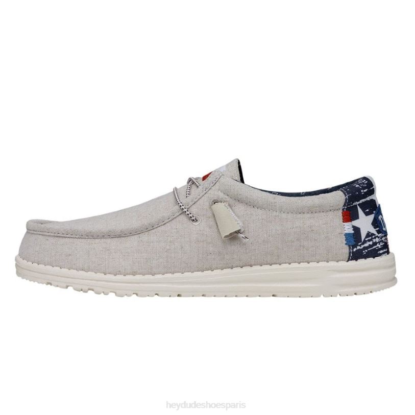 Hey Dude Hommes toile wally texas Z628B362 chaussures blanc cassé