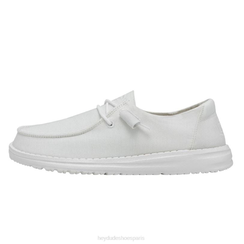 Hey Dude Hommes toile flammée Wendy Z628B23 chaussures blanc