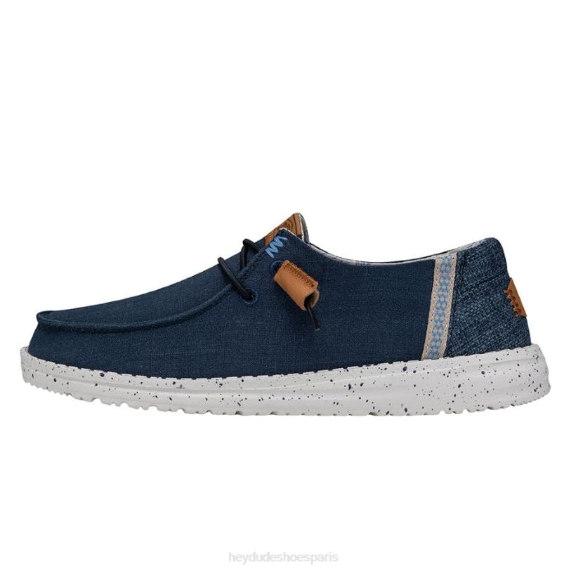 Hey Dude Hommes toile lavée wendy Z628B3 chaussures marine