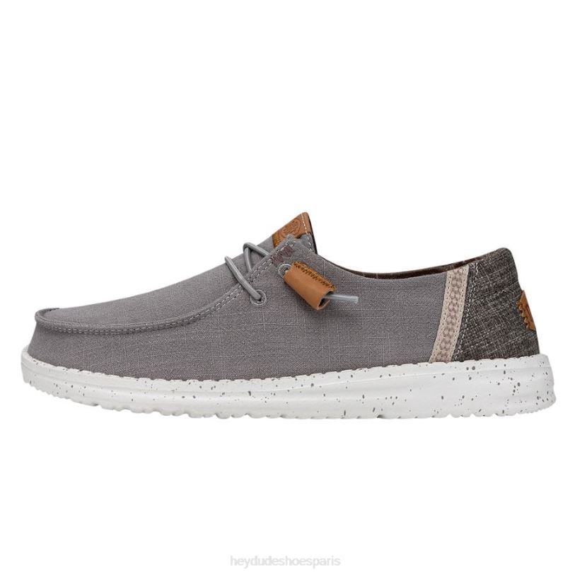 Hey Dude Hommes toile lavée wendy Z628B4 chaussures gris