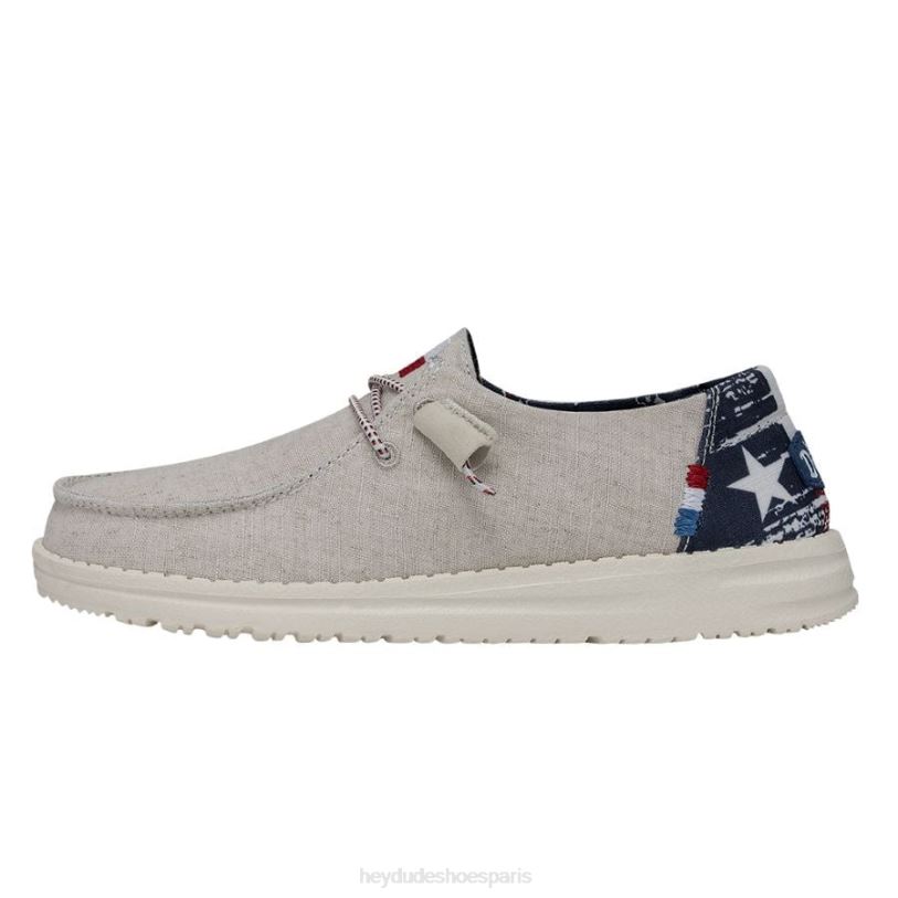 Hey Dude Hommes toile wendy texas Z628B58 chaussures blanc cassé